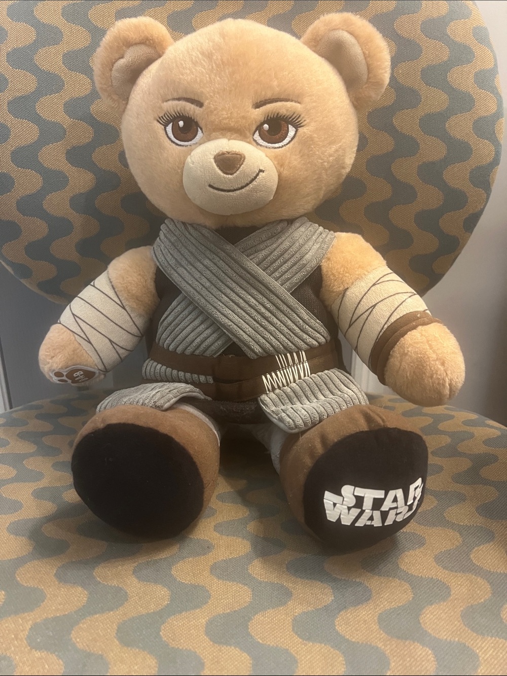 Star Wars Tan and Brown Plush Bear Dressed as Jedi
